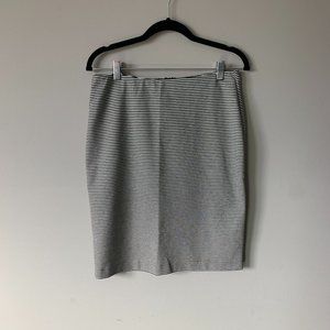 Limited Pencil Skirt - Black & White Stripes - Pinstripes - Midi